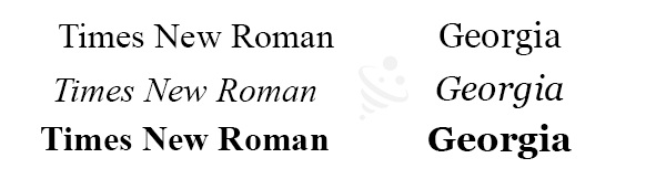 ایجاد اعتماد Georgia و Times New Roman