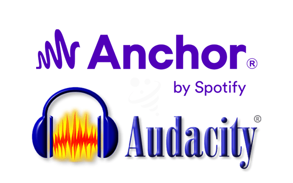 نرم‌افزار رایگان ویرایش صدا مانند Audacity یا Anchor